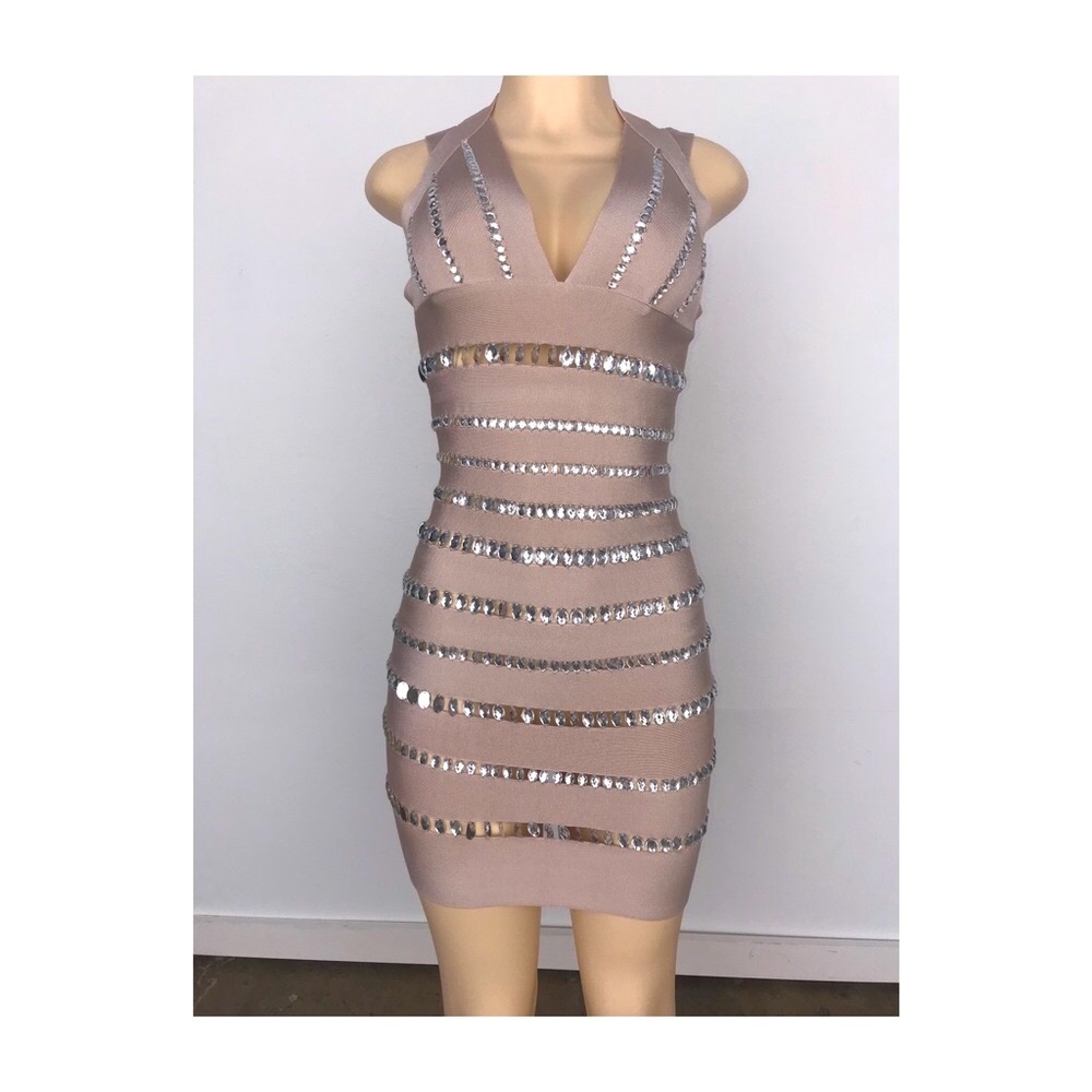 Fabulous Kourvosieur brand jeweled bandage dress